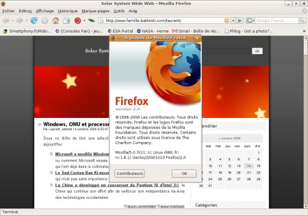 Capture de Firefox 2.0.