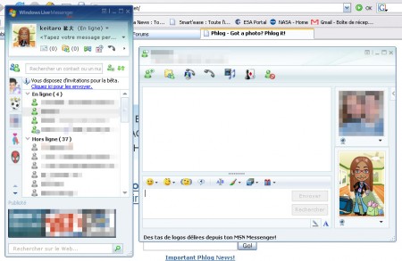 Capture d'écran de la nouvelle version de Windows Live Messenger.