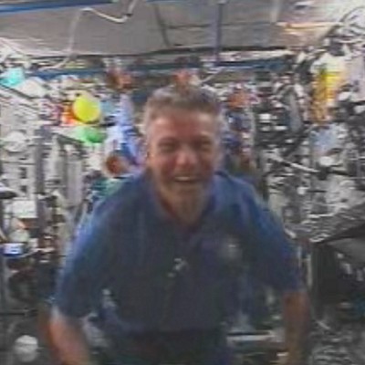 Picture of Thomas Reiter onboard the ISS.