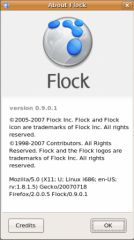 Capture de la fenêtre "à propos de" Flock 0.9.